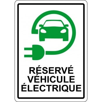Affiche de stationnement: réservé véhicule électrique (modèle 2)