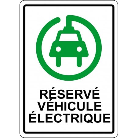 Affiche de stationnement: réservé véhicule électrique (modèle 3)