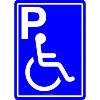 Affiche de stationnement: pour véhicule avec handicapé