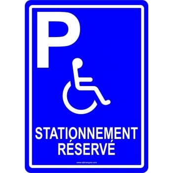 Affiche de stationnement: pour handicapé - stationnement réservé