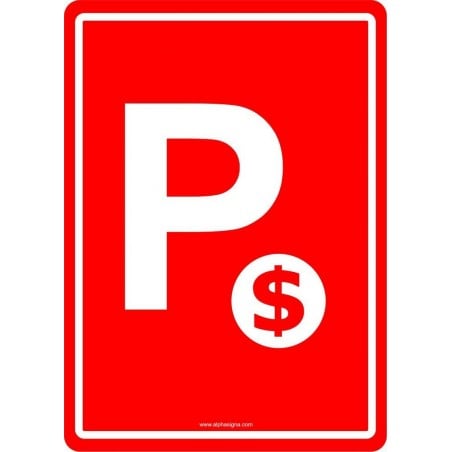 Affiche de stationnement: Stationnement payant (rouge)