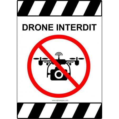 Affiche pour plein air - haute visibilité - Drone interdit