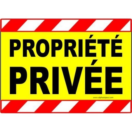 Affiche avertissement pour propriété privée - haute visibilité - horizontale