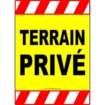 Affiche avertissement pour terrain privé - haute visibilité - verticale