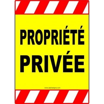 Affiche avertissement pour une propriété privée - haute visibilité - verticale