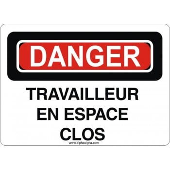 Affiche de sécurité: DANGER Travailleur en espace clos