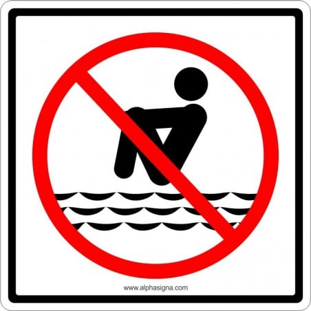 Affiche de sécurité pour piscine: pictogramme ne pas plonger en bombe