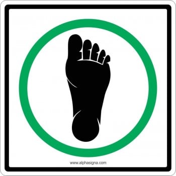 Affiche de sécurité pour piscine: pieds nus obligatoires
