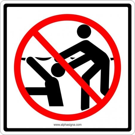 Affiche de sécurité pour piscine: interdiction de couler / caler les autres