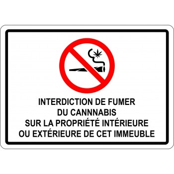 Affiche Interdiction de fumer du cannabis à l'intérieur ou extérieur de cette propriété