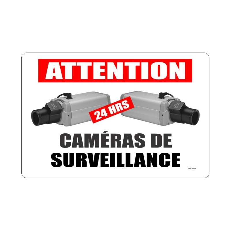 1 panneau surveillance camera + 1 etiquette attention alarme + 1 etiquette espace  sous surveillance