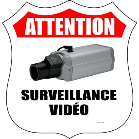 Affiche standard pour système de surveillance par caméra: ATTENTION Surveillance vidéo