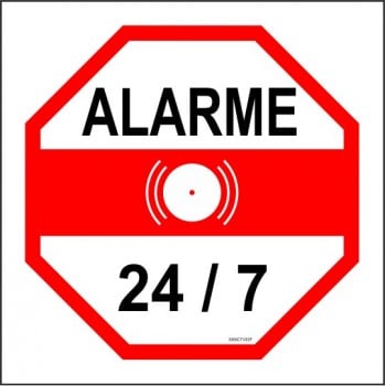 Affiches économiques pour système d'alarme: Alarme 24 /7 (paquet de 2)
