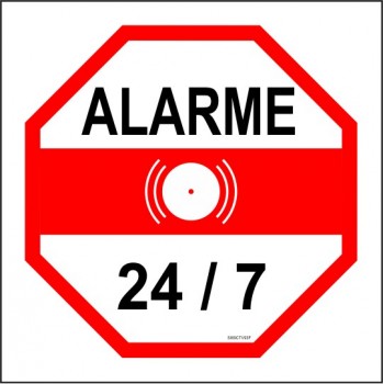 Affiches économiques pour système d'alarme: Alarme 24 /7 (paquet de 5)