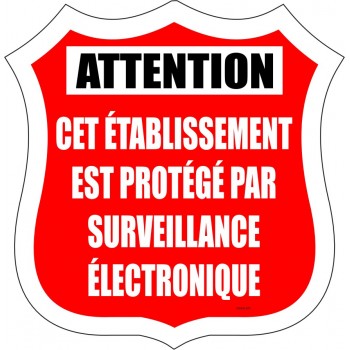 Petites étiquettes pour système d'alarme: ATTENTION cet établissement est protégé par surveillance électronique
