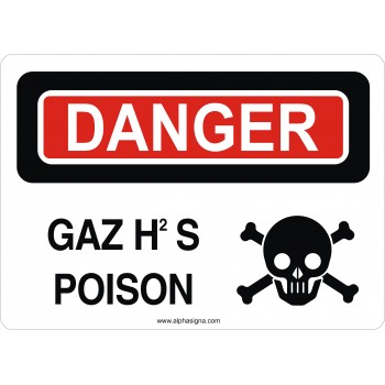 Affiche de sécurité: DANGER Gaz h2s poison