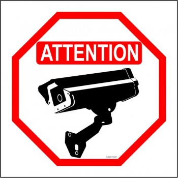 Affiches économiques pour système de surveillance par caméra: ATTENTION "image caméra" (paquet de 5)