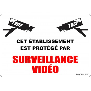 Petites étiquettes pour surveillance par caméra: ATTENTION cet établissement est protégé par surveillance vidéo