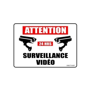 Petites étiquettes pour surveillance par caméra: ATTENTION Surveillance vidéo 24 heures