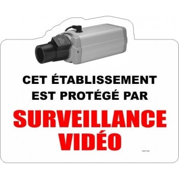 Affiche standard : ATTENTION Cet établissement est protégé par surveillance vidéo - version photo
