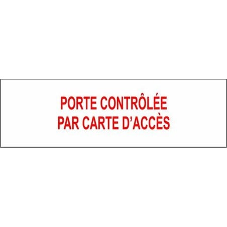 Affiche standard pour sortie d'urgence : Porte contrôlée par carte d'accès