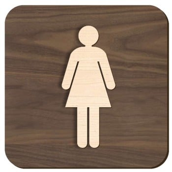 Plaque de porte en bois  - toilette femme