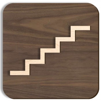 Plaque de porte en bois 3D - Escalier