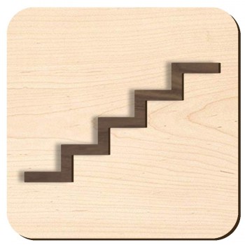 Plaque de porte en bois  - Escalier