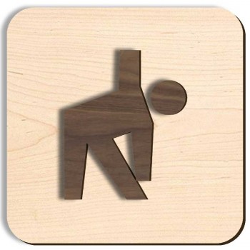 Plaque de porte en bois 3D - Salle d'aérobie ou d'exercice