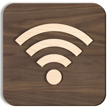 Plaque de porte en bois  - Wi-fi