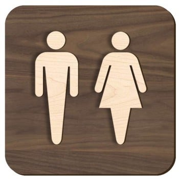 Plaque de porte en bois 3D - Homme femme - version 2