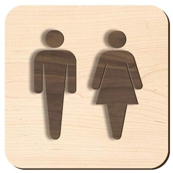 Plaque de porte en bois 3D - Homme femme - version 2