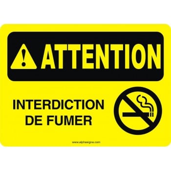 Affiche de sécurité: ATTENTION Interdiction de fumer