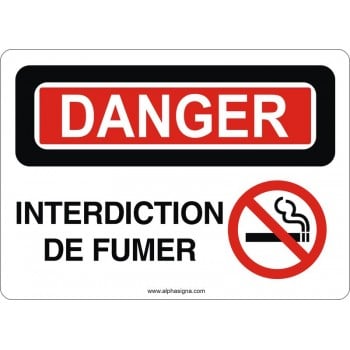 Affiche de sécurité: DANGER Interdiction de fumer
