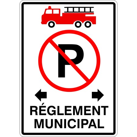 Affiche de sécurité-incendie: Stationnement interdit - règlement municipal