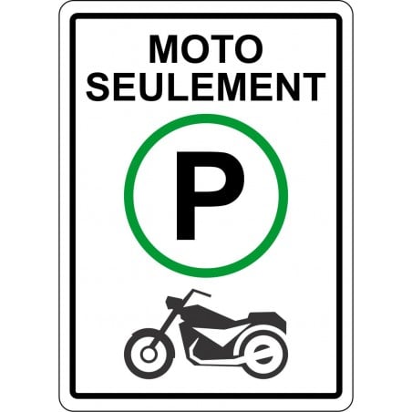 Affiche de stationnement : moto seulement