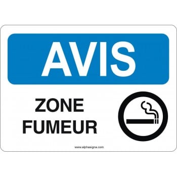 Affiche de sécurité: AVIS Zone fumeur