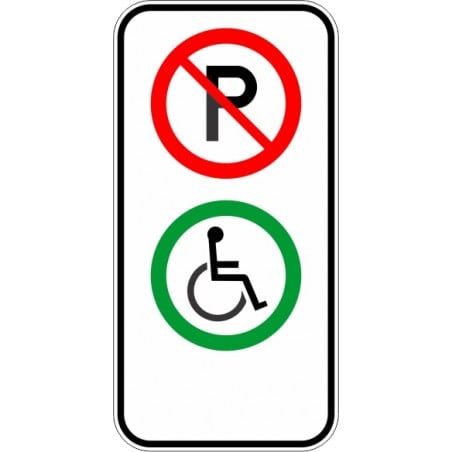 Panneau de stationnement interdit et handicapé