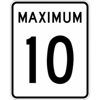 Panneau de limite de vitesse Maximum : 10 km/h