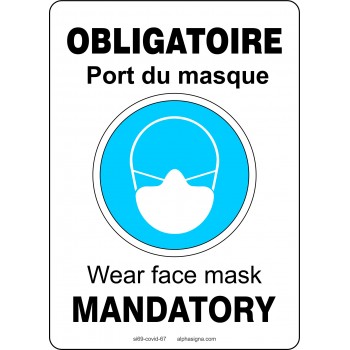 Affiche bilingue: Obligatoire port du masque