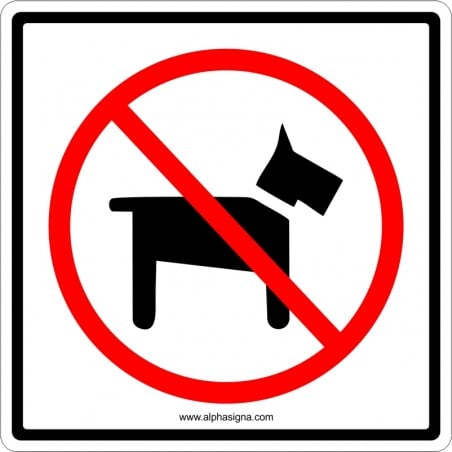 Affiche standard pictogramme seulement: Chiens et animaux interdits