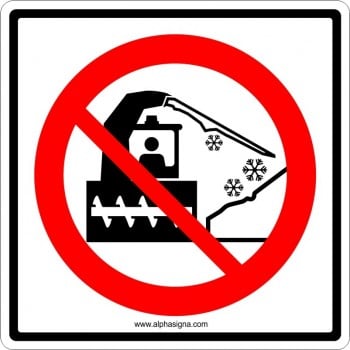 Affiche standard pictogramme seulement P-130-65 : Inversé - Interdiction de souffler de la neige