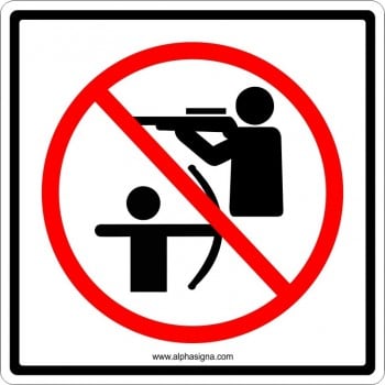 Affiche standard pictogramme seulement: Interdiction de chasser