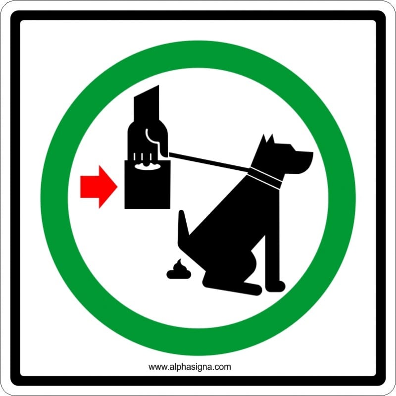 Panneau Attention au chien obligatoire avec image personnalisée