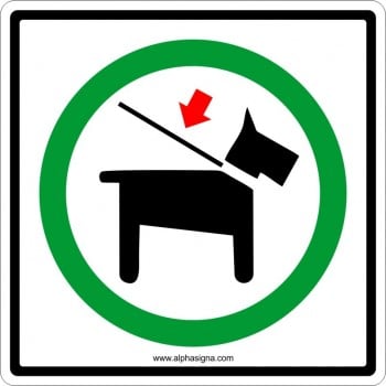 Affiche standard pictogramme seulement: Tenir votre chien en laisse