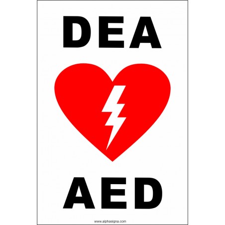 Affiche de sécurité pour défibrillation: DEA / AED
