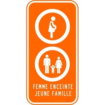 Panneau de Stationnement réservé aux femmes enceintes et jeunes familles
