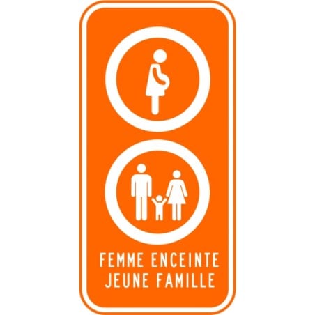 Panneau de prescription de stationnement : ap-150 - Stationnement réservé aux femmes enceintes et jeunes familles