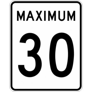 Panneau de limite de vitesse Maximum : 30 km/h