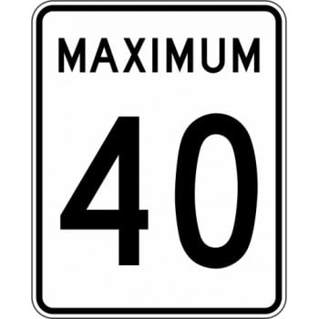 Panneau de limite de vitesse Maximum : 40 km/h